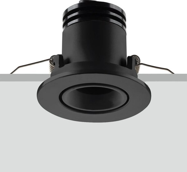Spot incasso pan international focus adj round fo-nab b black led 38 150lm faretto tondo cartongesso moderno - Pan International
