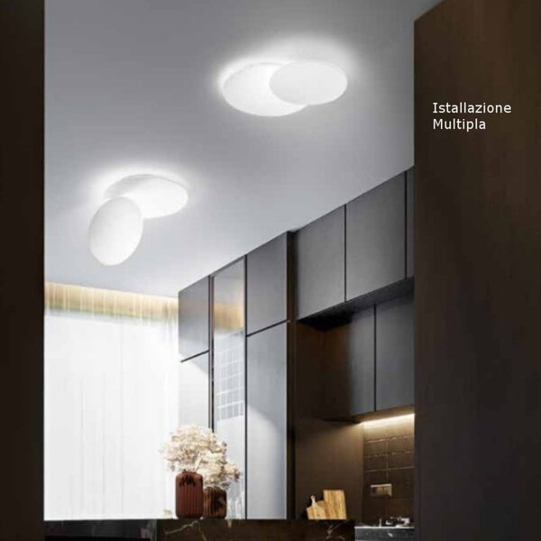 Plafoniera moderna perenz illumina drum 8232 b led alluminio acrilico orientabile lampada soffitto - Perenz