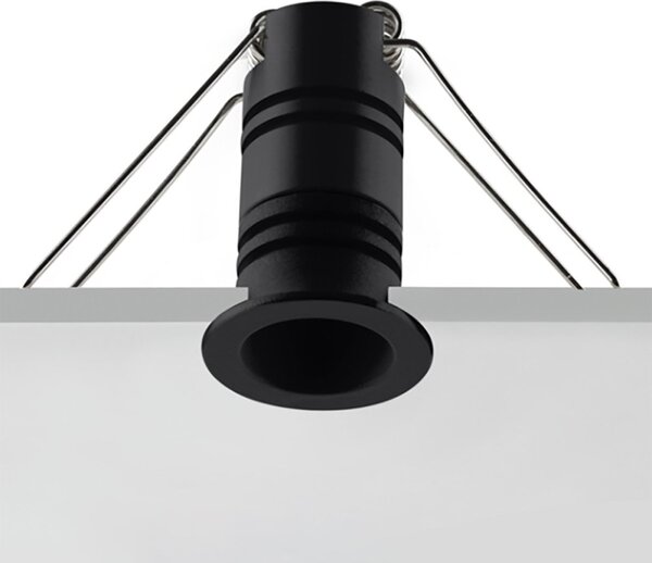 Spot incasso pan international focus micro fo-oaa b black led 38 110lm faretto tondo cartongesso - Pan International
