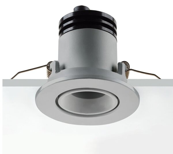 Spot incasso pan international focus adj round fo-nab g silver led 38 150lm faretto tondo cartongesso moderno - Pan International