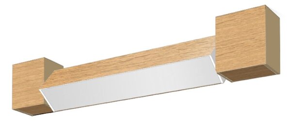 Applique led pan international maya mini ady 60cm 865lm 3000k ip40 beech wood lampada parete orientabile classica - Pan International