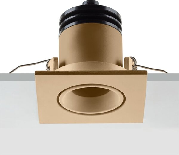 Spot incasso pan international focus adj square fo-nbb v sand led 38 220lm faretto quadrato orientabile cartongesso classico - Pan International