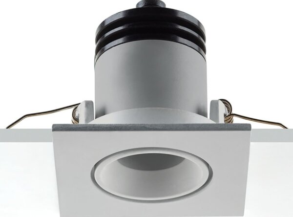 Spot incasso pan international focus adj square fo-nbb g silver led 38 220lm faretto quadrato orientabile cartongesso moderno - Pan International
