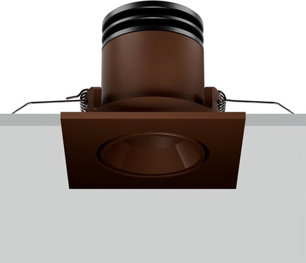 Spot incasso pan international focus adj square fo-nbb o tobacco led 38 220lm faretto quadrato orientabile cartongesso classico - Pan International