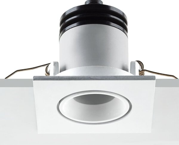 Spot incasso pan international focus adj square fo-nbb w white led 38 220lm faretto quadrato orientabile cartongesso moderno - Pan International