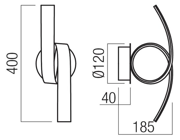 Applique led redo group impuls 01-3609 01-3611 770lm 3000k lampada parete ultramoderna - Redo Group