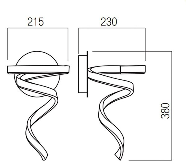 Applique classico redo group scroll 01-4005 led cct lampada parete bronzo dimmerabile - Redo Group