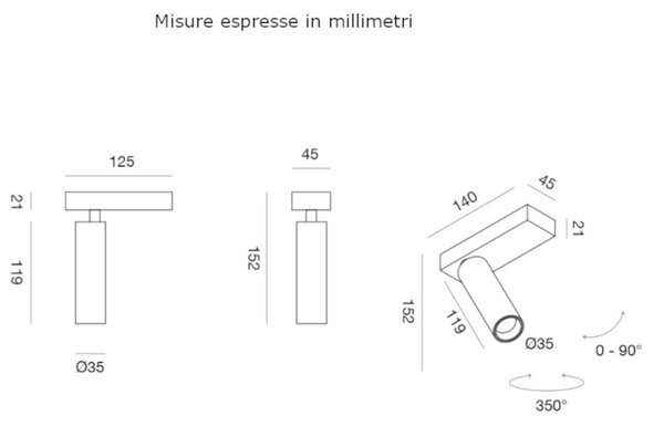 Plafoniera moderna gea led gfa1471c led orientabile alluminio soffitto parete - Gea Led