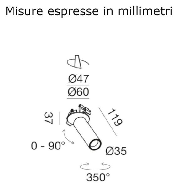 Faretto incasso moderno gea led gfa1480h led orientabile alluminio spot - Gea Led