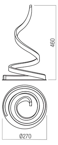 Abat-jour led redo group scroll 01-4279 led cct lampada tavolo classica bronzo dimmerabile - Redo Group