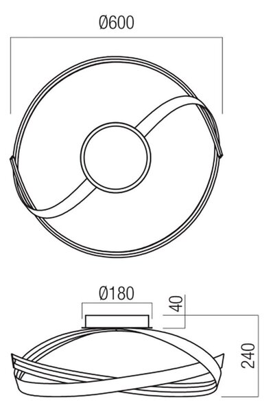 Plafoniera led redo group impuls 01-3612 01-3614 2380lm 3000k lampada soffitto moderna dimmerabile - Redo Group