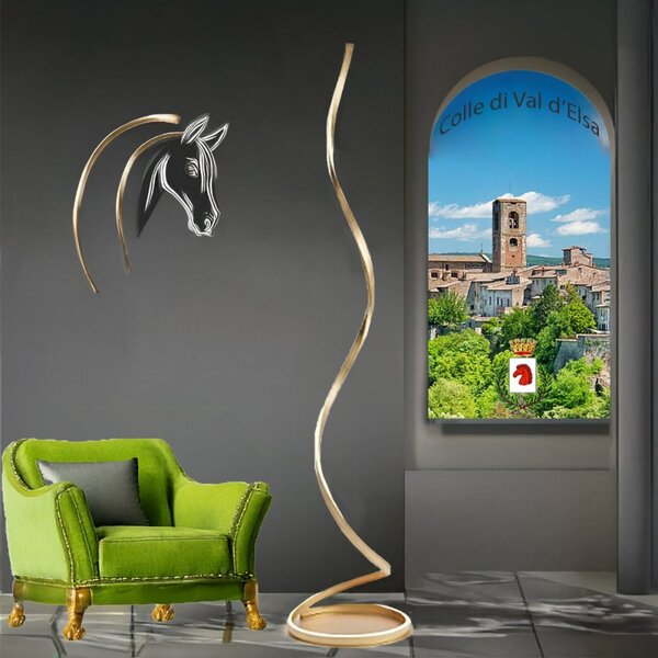 Piantana led redo group scroll 01-4282 led cct lampada terra dimmerabile classica bronzo - Redo Group