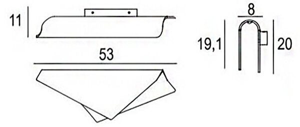 Applique led promoingross folium a53 pf led cct pesca lampada parete moderna monoemissione - Promoingross