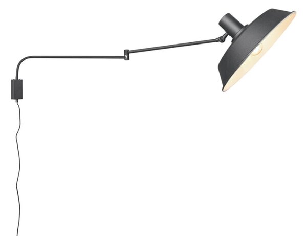Braccio parete snodabile orientabile trio lithing bolder 200300132 e27 led metallo nero industriale - Trio Lighting