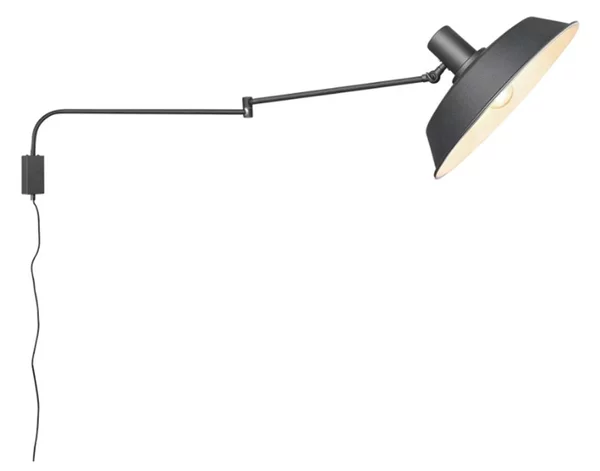 Braccio parete snodabile orientabile trio lithing bolder 200300132 e27 led metallo nero industriale - Trio Lighting