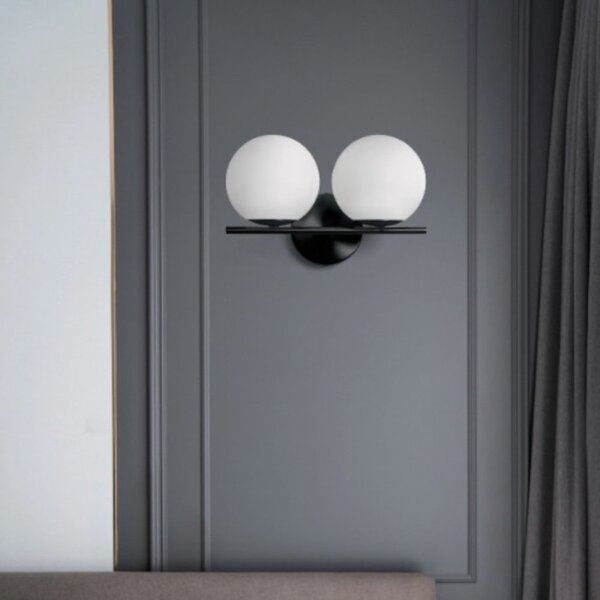 Applique moderna miloox jugen 1744 208 e27 led metallo vetro - Miloox