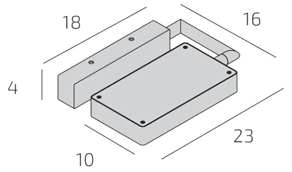 Applique orientabile top light kubi 1212 2 bi led switch 2160lm illuminazione biemissione modulo integrato - Top Light