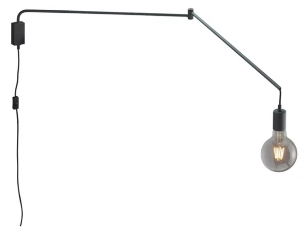Braccio parete snodabile orientabile trio lithing line 200200132 e27 led metallo nero - Trio Lighting