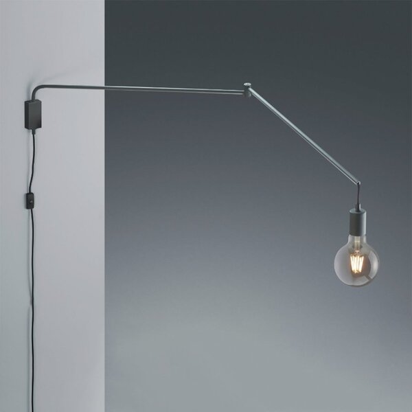 Braccio parete snodabile orientabile trio lithing line 200200132 e27 led metallo nero - Trio Lighting