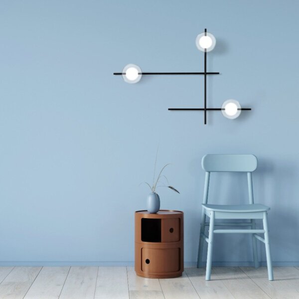 Applique moderna miloox mikado 1744.176 1744.219 g9 led metallo vetro - Miloox