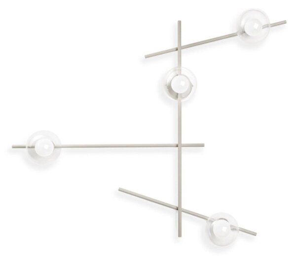 Applique moderna miloox mikado 1744.374 1744.378 g9 led metallo vetro - Miloox