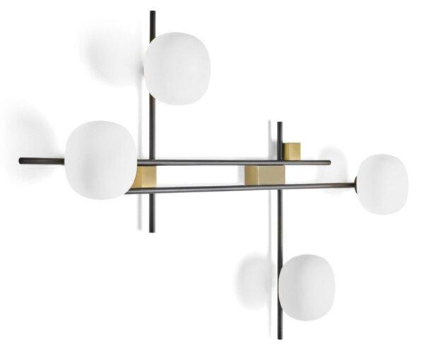 Applique moderno miloox lingotto 1744 347 g9 led metallo vetro - Miloox