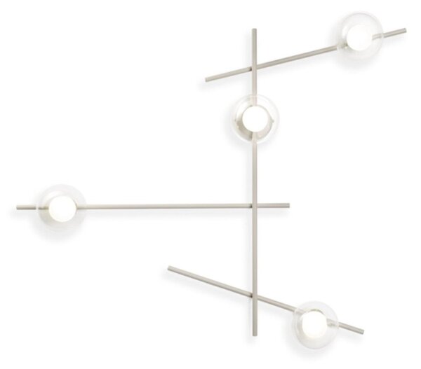 Applique moderna miloox mikado 1744.374 1744.378 g9 led metallo vetro - Miloox