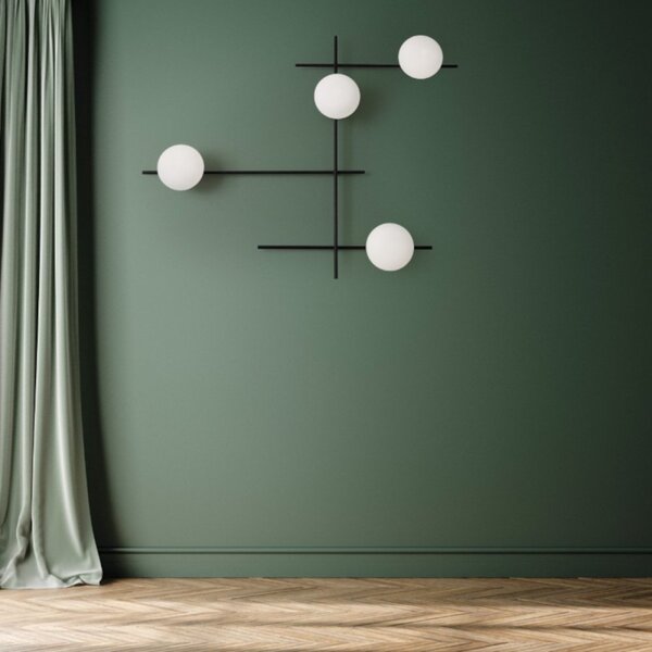 Applique moderna miloox mikado 1744.177 1744.220 g9 led metallo vetro - Miloox