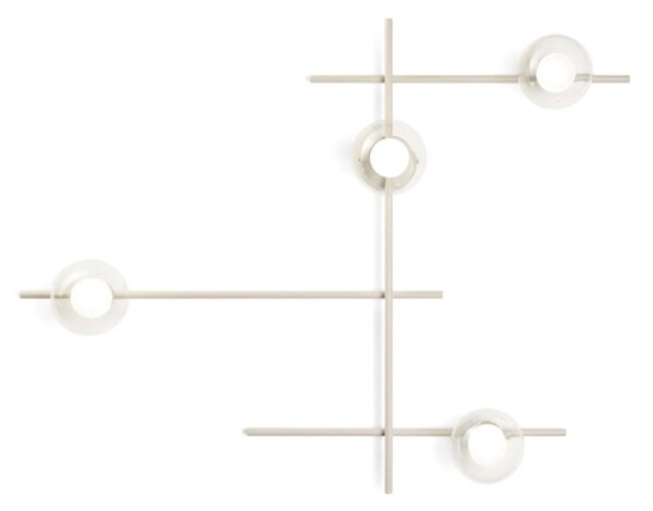 Applique moderna miloox mikado 1744.374 1744.378 g9 led metallo vetro - Miloox