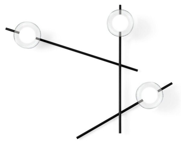 Applique moderna miloox mikado 1744.176 1744.219 g9 led metallo vetro - Miloox