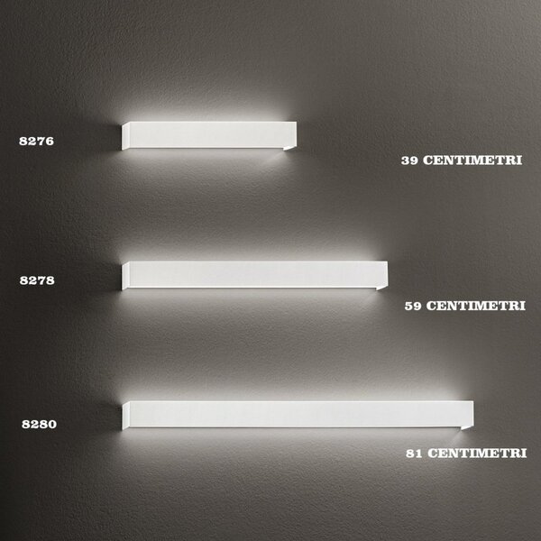 Applique led perenz rummo 8276 lc 1120lm 3000k fascia bianca nera modulo led integrato biemissione metallo alluminio - Perenz