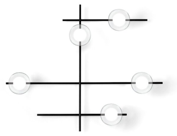 Applique moderna miloox mikado 1744.178 1744.221 g9 led metallo vetro - Miloox
