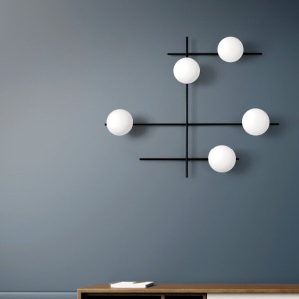 Applique moderna miloox mikado 1744.178 1744.221 g9 led metallo vetro - Miloox