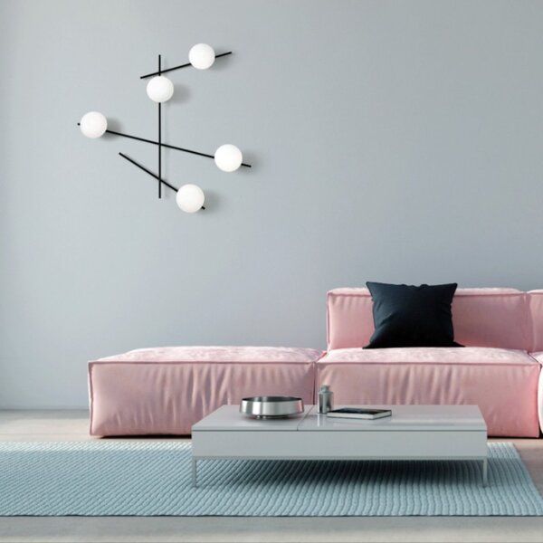 Applique moderna miloox mikado 1744.178 1744.221 g9 led metallo vetro - Miloox