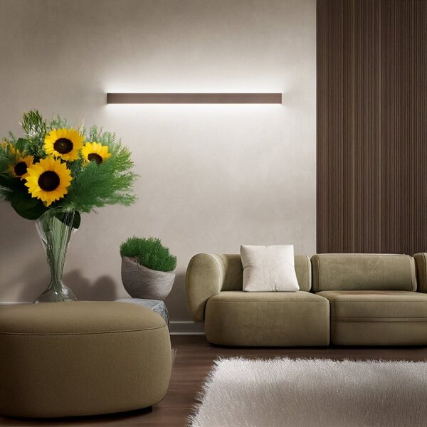 Applique classico led perenz rummo 8280 mm lc 2400lm 3000k marrone modulo led integrato biemissione metallo alluminio - Perenz
