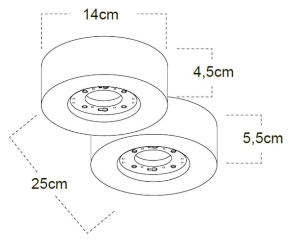 Plafoniera gesso lampadari bartalini sgge 2 gx53 led ip54 verniciabile moderno - Lampadari Bartalini Gesso
