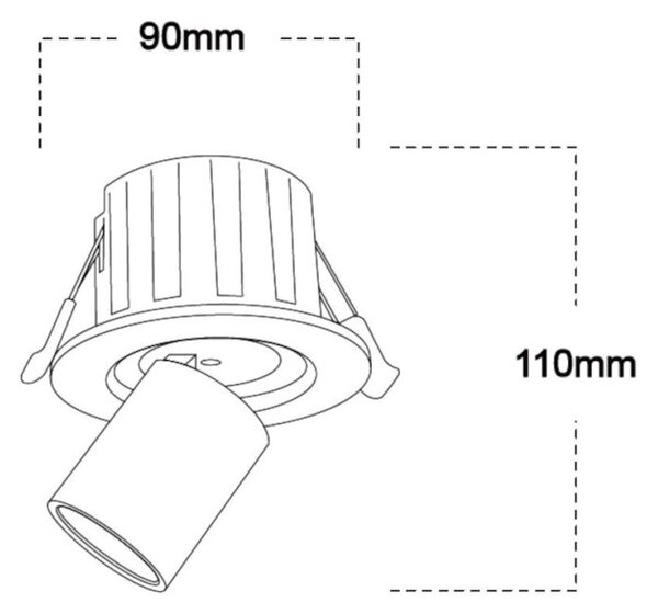Faretto incasso lampadari bartalini tniop b led orientabile termoplastico - Lampadari Bartalini Gesso