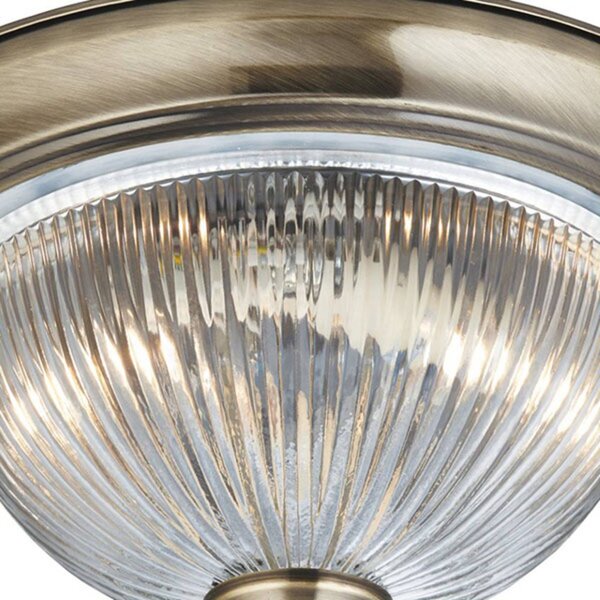 Searchlight Plafoniera American Diner, dimmerabile, Bronzo / Ottone antico, Bagno, Metallo, Antico, Plafoniera