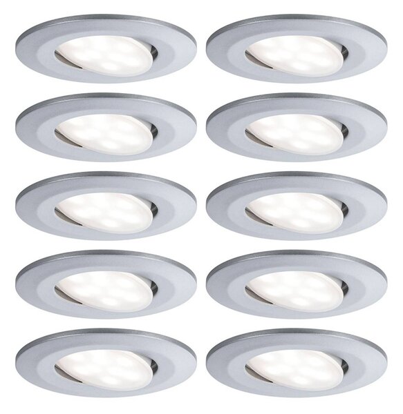 Paulmann Calla cromata, accensione/spegnimento, orientabile, 4.000 K, 9 cm, set, Cromo / Argento, Bagno, Plastica, Moderno