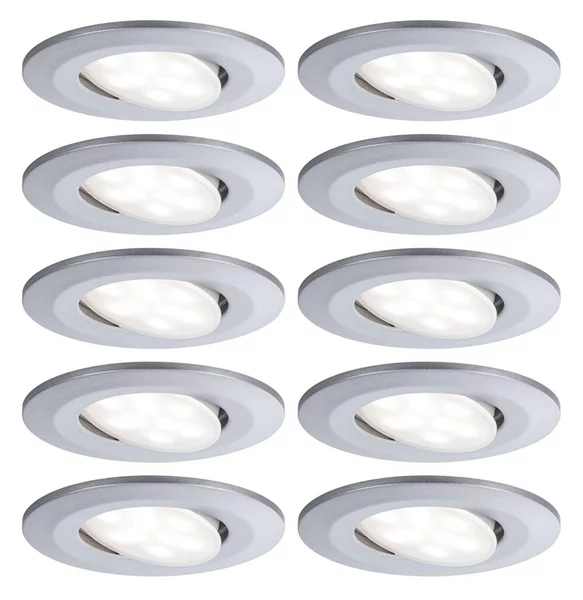 Paulmann Calla cromata, accensione/spegnimento, orientabile, 4.000 K, 9 cm, set, Cromo / Argento, Bagno, Plastica, Moderno