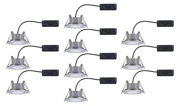 Paulmann Calla cromata, accensione/spegnimento, orientabile, 4.000 K, 9 cm, set, Cromo / Argento, Bagno, Plastica, Moderno