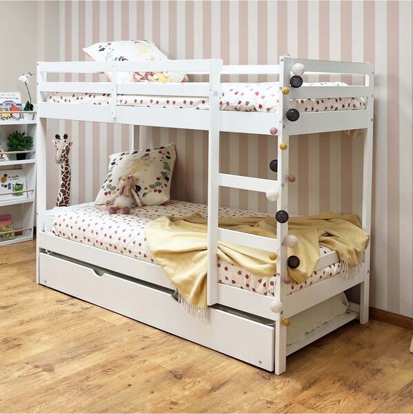 Letto a castello per bambini bianco Eli 90x190cm, Opciones para la litera - Letto a castello + letto apribile 90 cm