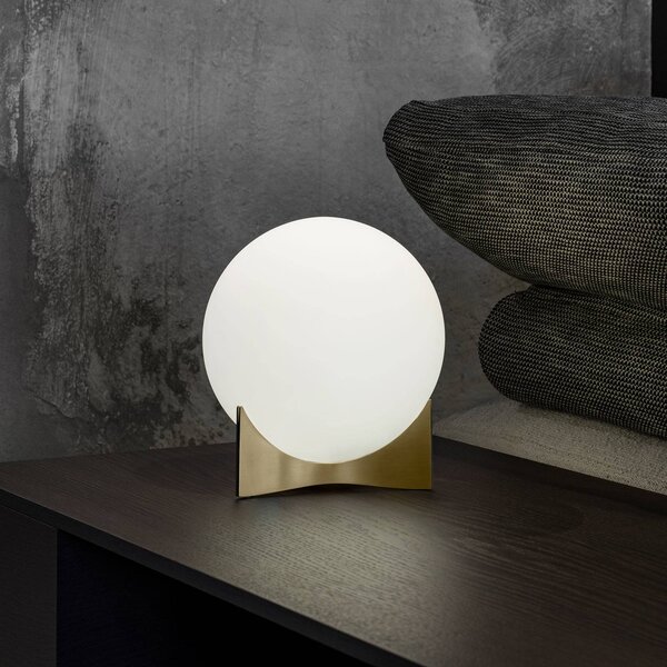 Lampada da tavolo Terzani Oscar, vetro, colore ottone, Ø 20 cm