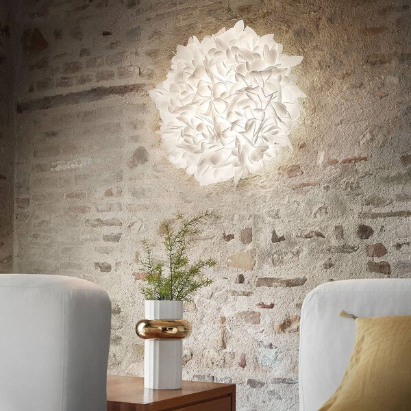 Slamp Applique da parete di design Veli, dimmerabile, Bianco / Opale, Soggiorno / Sala da pranzo, Plastica, Design, Applique