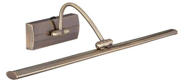 Searchlight Lampada LED quadri Head testa reg, 38cm, Bronzo / Ottone antico, Soggiorno / Sala da pranzo, Metallo, Moderno, Applique