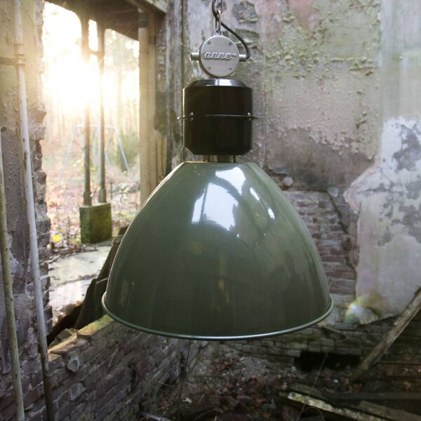 Steinhauer Lampada a sospensione Frisk, dimmerabile, Verde, Soggiorno / Sala da pranzo, Metallo, Industriale, Lampada a sospensione