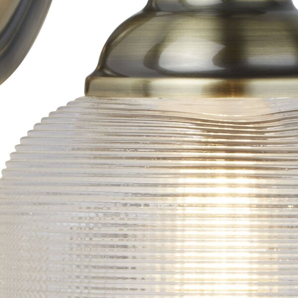 Searchlight Applique da parete Bistro II, Bronzo / Ottone antico, Soggiorno / Sala da pranzo, Vetro, Antico, Applique