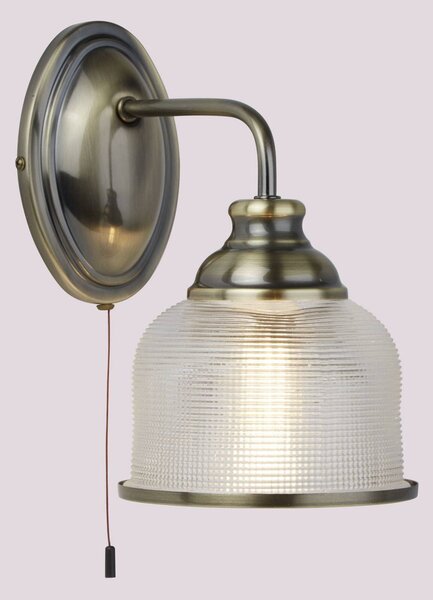 Searchlight Applique da parete Bistro II, Bronzo / Ottone antico, Soggiorno / Sala da pranzo, Vetro, Antico, Applique