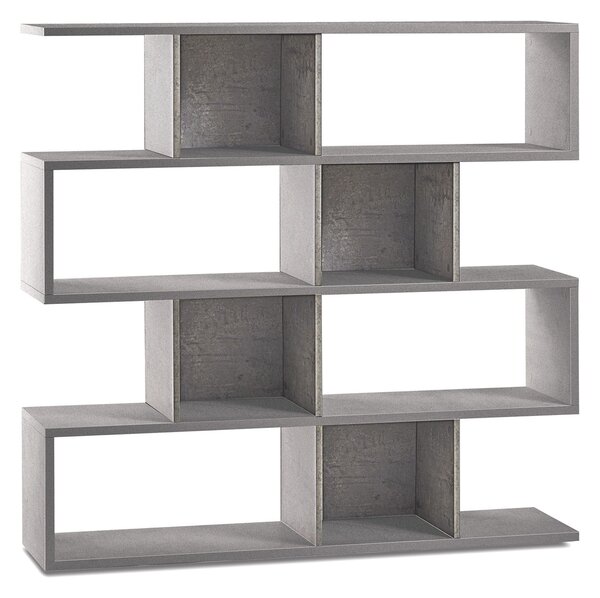 Libreria Modulare 4 Ripiani 150x144x38 cm Cemento