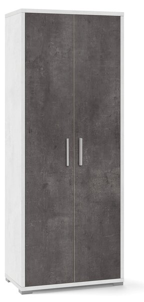 Armadio 2 Ante 71x182x41 cm Ossido Bianco/Ossido Nero